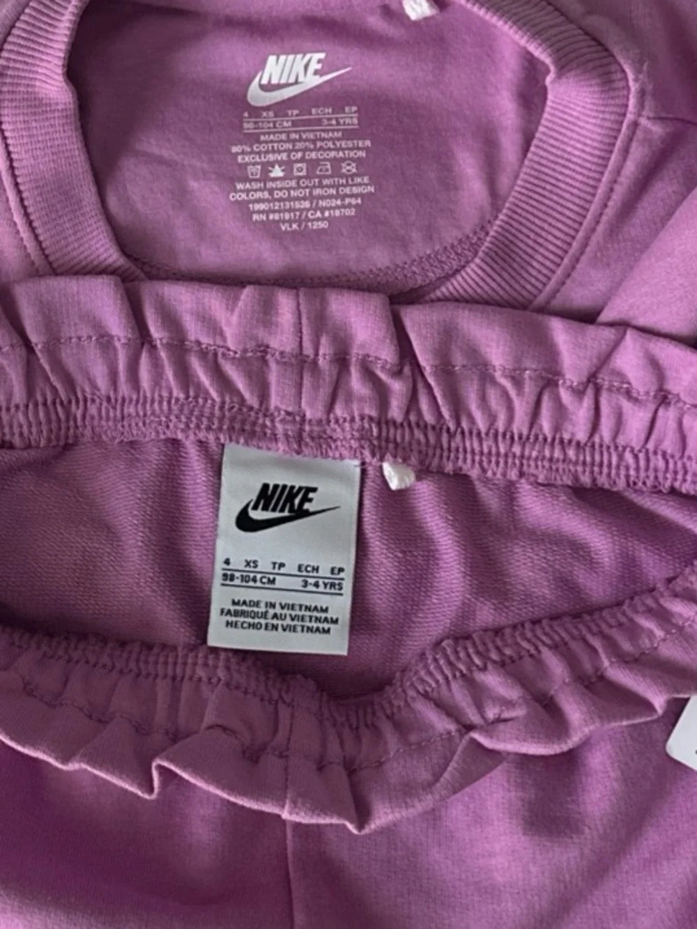 Nike Girls Short Ruffle Sleeve Shirt & Shorts Set Size 4 Light Magenta NWT